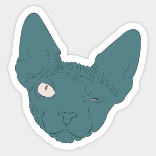 Winking Sphynx Sticker